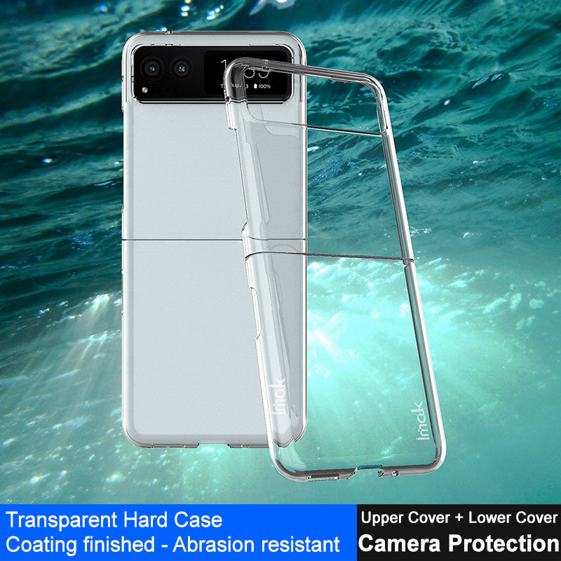Uniqkart Crystal Case II Pro for Motorola Razr 40 5G Clear PC Phone Case Two-Piece Design Shockproof Cover (Upper Cover+Lower Cover)