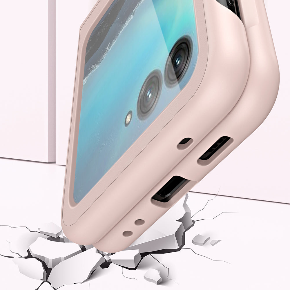 Uniqkart for Motorola Razr 40 Ultra 5G PU Leather + PC Phone Case Finger Strap Kickstand Cover - Purple