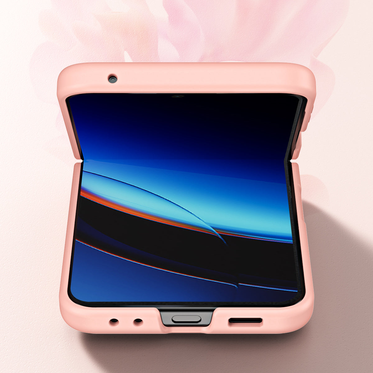 Uniqkart for Motorola Razr 40 Ultra 5G PU Leather + Hard PC Phone Case Retractable Strap Hinge Protection Cover - Pink