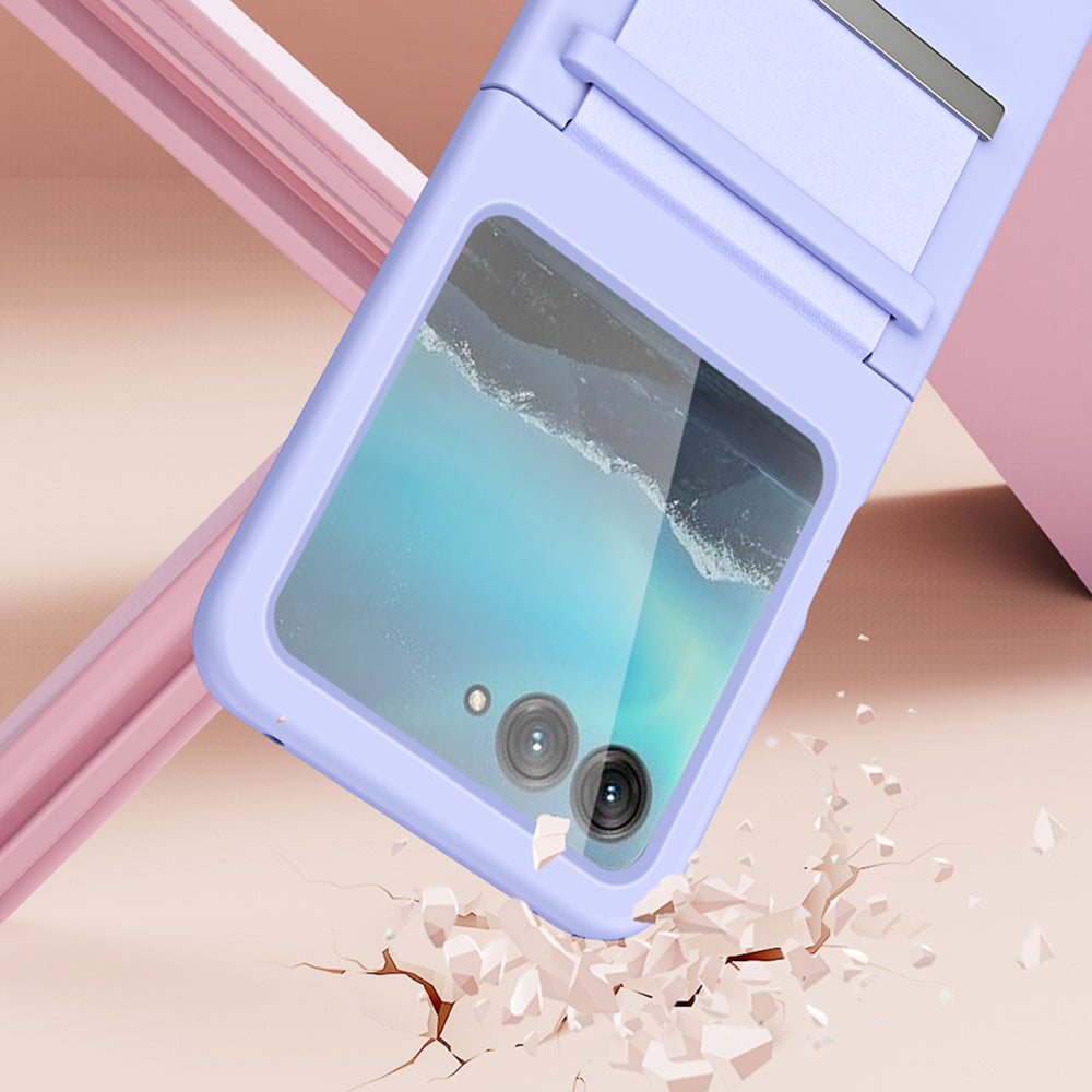 Uniqkart for Motorola Razr 40 Ultra 5G PU Leather + Hard PC Phone Case Retractable Strap Hinge Protection Cover - Green