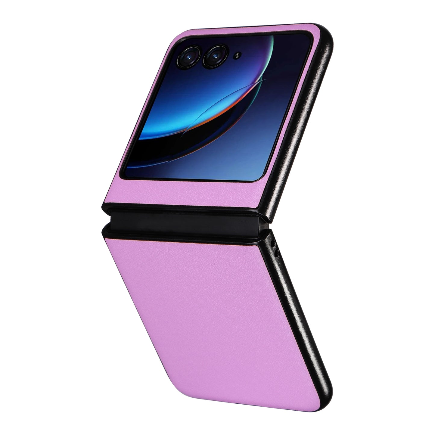 Uniqkart for Motorola Razr 40 Ultra 5G Drop-Proof Phone Cover Shockproof Slim PU+PC Phone Case - Purple