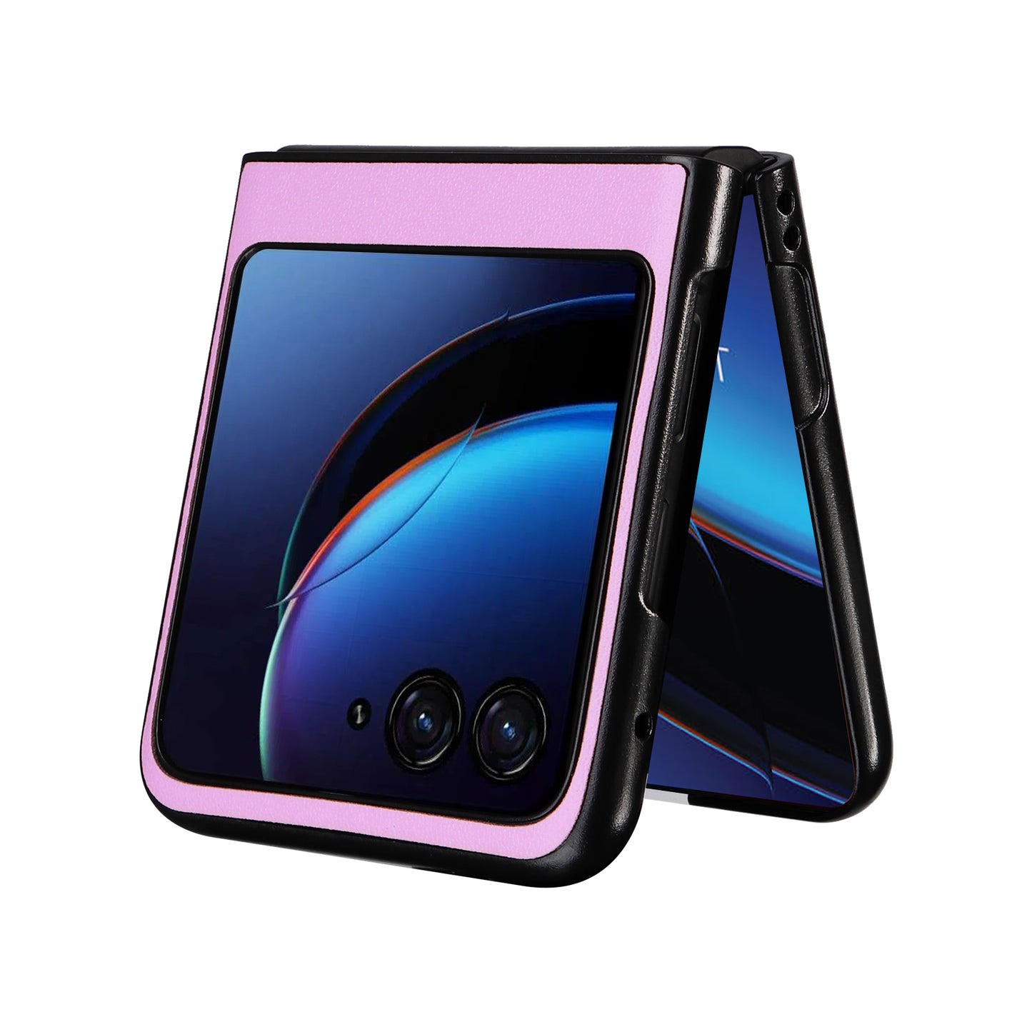 Uniqkart for Motorola Razr 40 Ultra 5G Drop-Proof Phone Cover Shockproof Slim PU+PC Phone Case - Purple