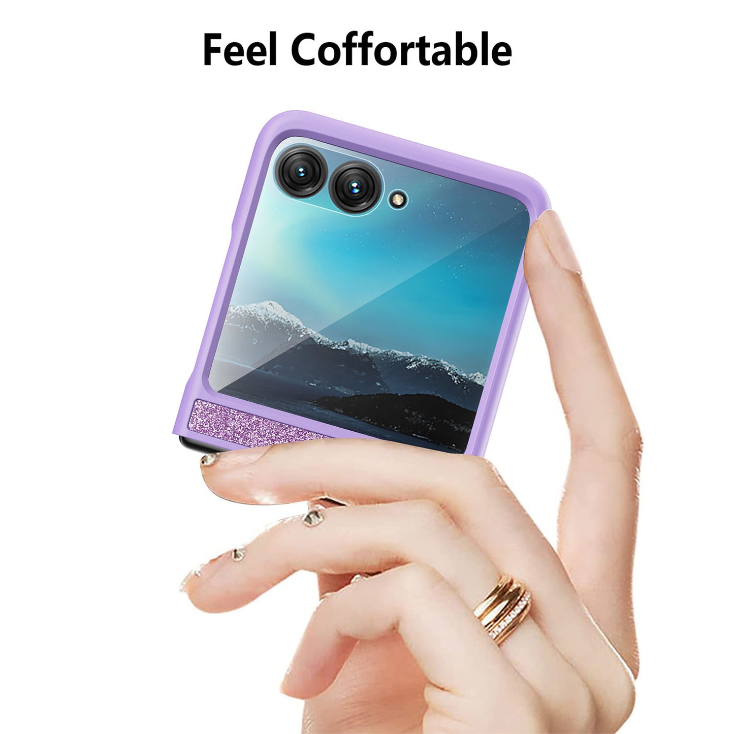 Uniqkart for Motorola Razr 40 Ultra 5G Sparkle Glitter Phone Case Hard PC Protective Cover - Purple