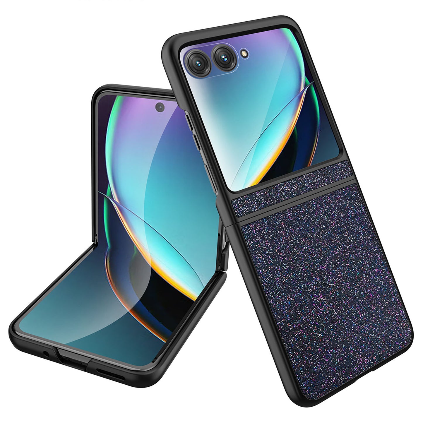 Uniqkart for Motorola Razr 40 Ultra 5G Sparkle Glitter Phone Case Hard PC Protective Cover - Blue