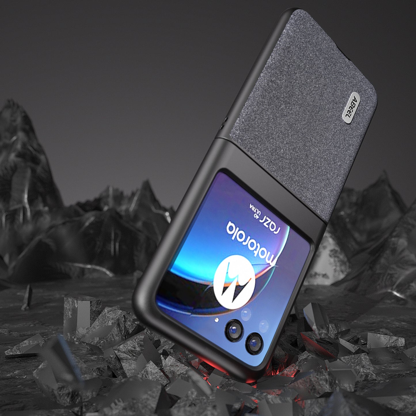 Uniqkart For Motorola Razr 40 Ultra 5G Glitter Sparkle Phone Case PU Leather + PC Anti-Scratch Cover - Black