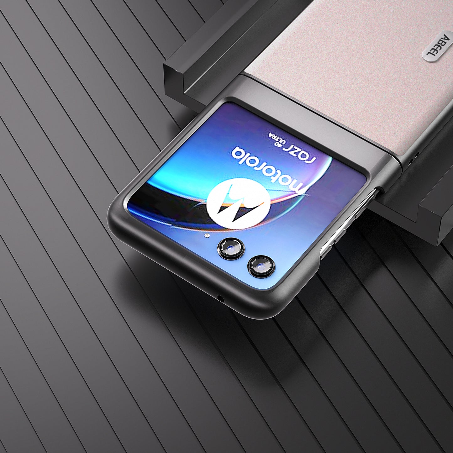 Uniqkart For Motorola Razr 40 Ultra 5G Glitter Sparkle Phone Case PU Leather + PC Anti-Scratch Cover - White