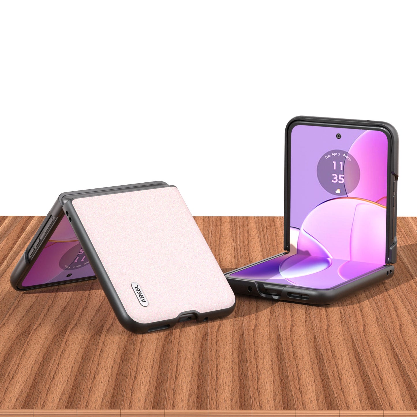 Uniqkart For Motorola Razr 40 5G Glitter Back Cover PU Leather Coated PC Shockproof Phone Case - White