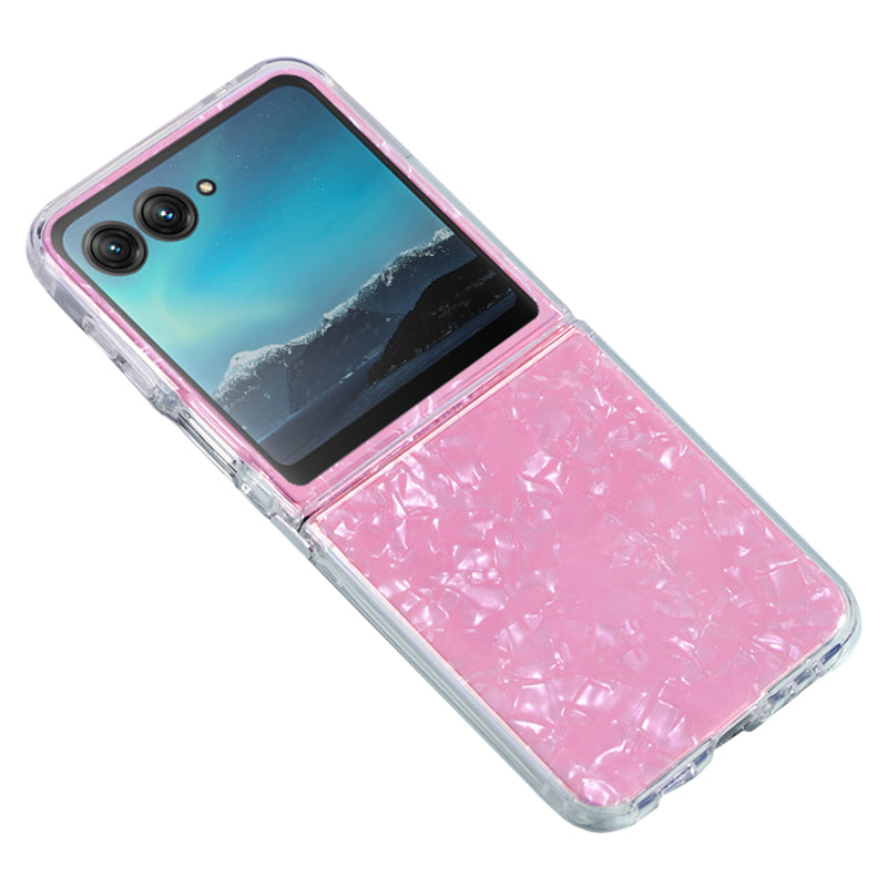 Uniqkart for Motorola Razr 40 Ultra 5G Soft TPU Anti-Scratch Case Shell Pattern Phone Cover - Pink