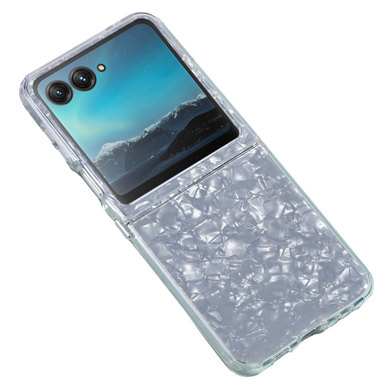 Uniqkart for Motorola Razr 40 Ultra 5G Soft TPU Anti-Scratch Case Shell Pattern Phone Cover - Grey