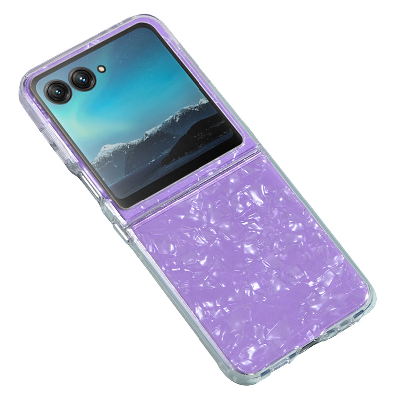 Uniqkart for Motorola Razr 40 Ultra 5G Soft TPU Anti-Scratch Case Shell Pattern Phone Cover - Purple
