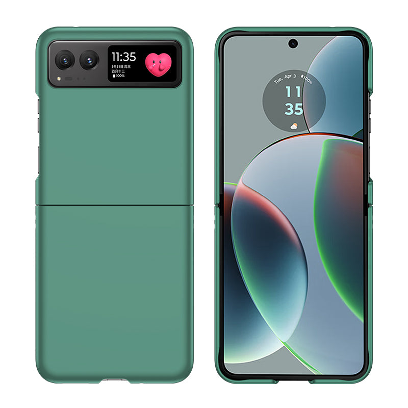 Uniqkart for Motorola Razr 40 5G Shockproof Hard PC Phone Case Ultra-thin Skin-touch Back Cover - Dark Green