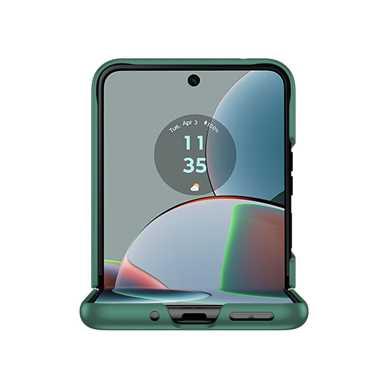 Uniqkart for Motorola Razr 40 5G Shockproof Hard PC Phone Case Ultra-thin Skin-touch Back Cover - Dark Green