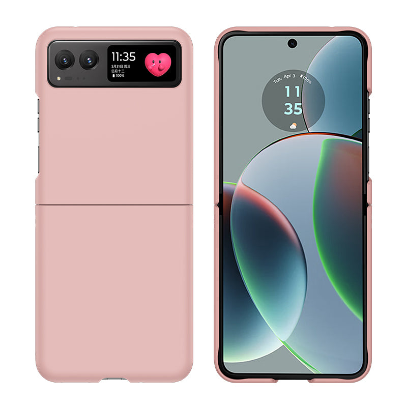 Uniqkart for Motorola Razr 40 5G Shockproof Hard PC Phone Case Ultra-thin Skin-touch Back Cover - Pink