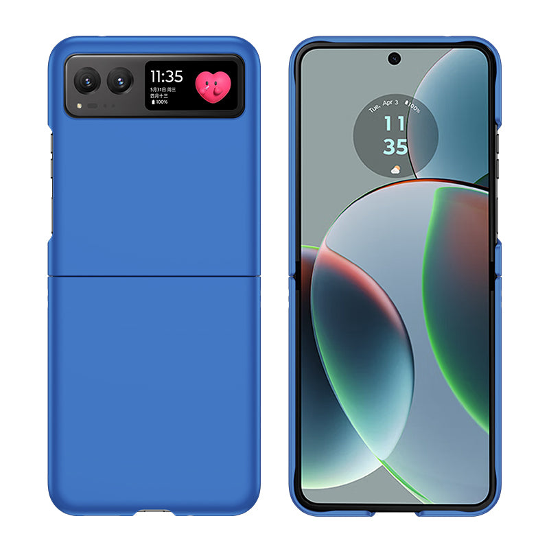 Uniqkart for Motorola Razr 40 5G Shockproof Hard PC Phone Case Ultra-thin Skin-touch Back Cover - Dark Blue