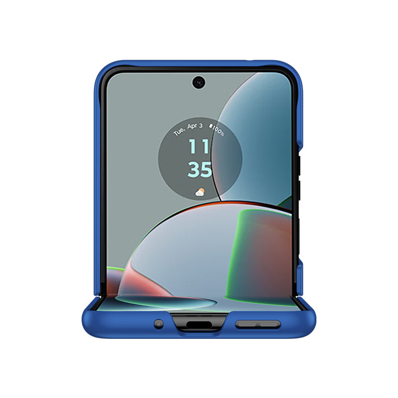 Uniqkart for Motorola Razr 40 5G Shockproof Hard PC Phone Case Ultra-thin Skin-touch Back Cover - Dark Blue