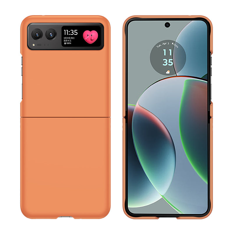 Uniqkart for Motorola Razr 40 5G Shockproof Hard PC Phone Case Ultra-thin Skin-touch Back Cover - Orange