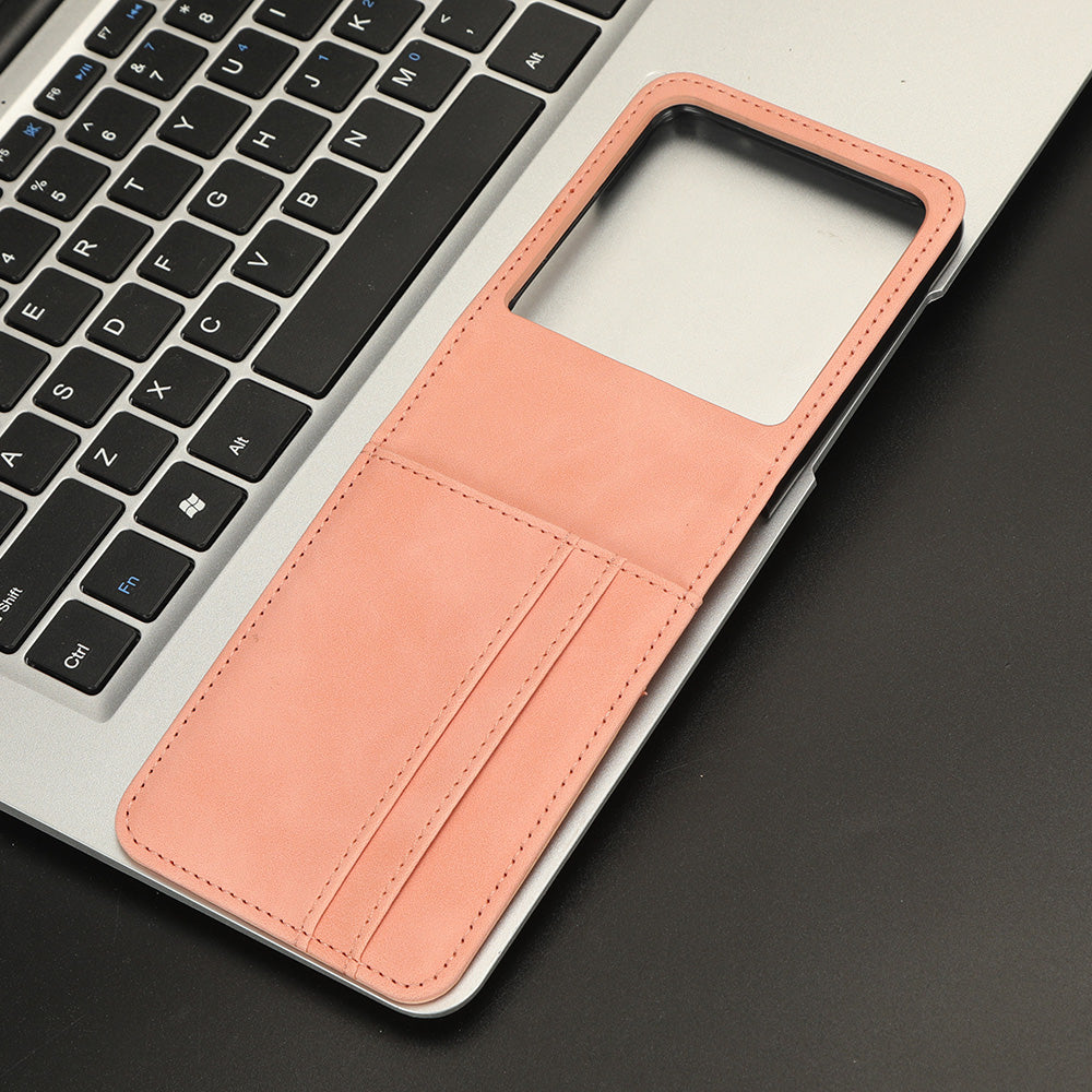 Uniqkart for Motorola Razr 40 Ultra 5G PU Leather+PC Phone Case Separable Design Card Slot Skin-Touch Cover - Pink