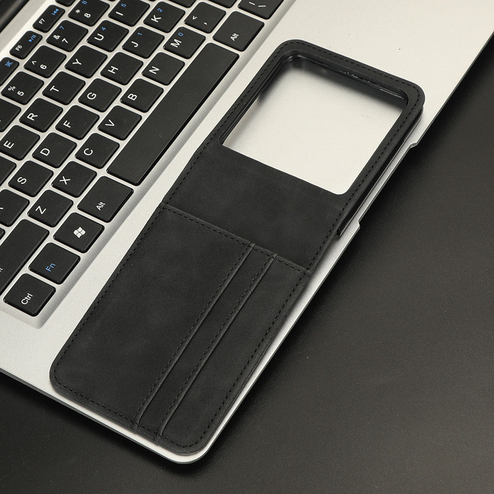 Uniqkart for Motorola Razr 40 Ultra 5G PU Leather+PC Phone Case Separable Design Card Slot Skin-Touch Cover - Black