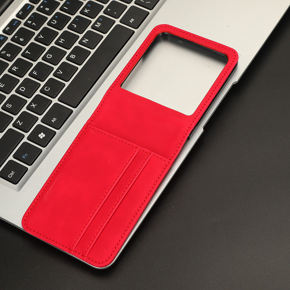 Uniqkart for Motorola Razr 40 Ultra 5G PU Leather+PC Phone Case Separable Design Card Slot Skin-Touch Cover - Red