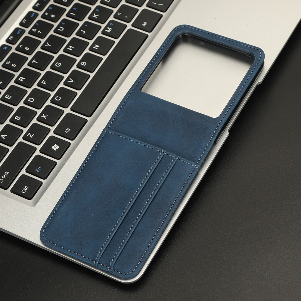 Uniqkart for Motorola Razr 40 Ultra 5G PU Leather+PC Phone Case Separable Design Card Slot Skin-Touch Cover - Blue