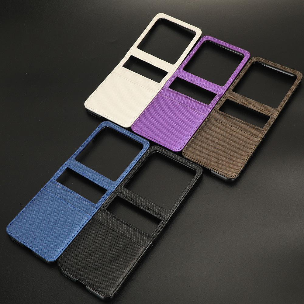 Uniqkart for Motorola Razr 40 Ultra 5G PU Leather + PC Diamond Texture Case Card Slot Stand Phone Cover - Purple