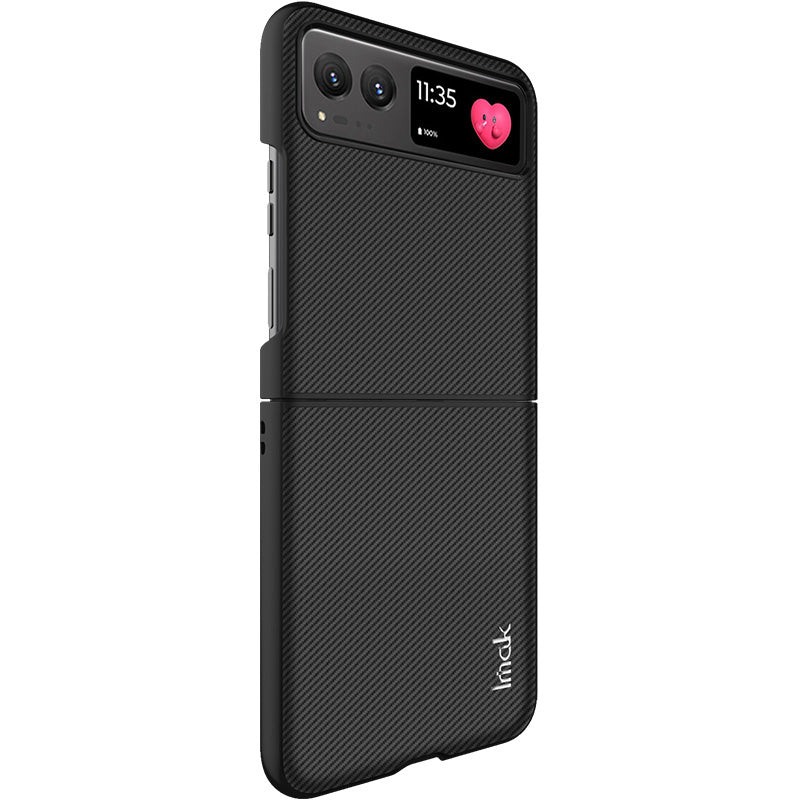 IMAK Ruiyi Series Carbon Fiber Texture Cover for Motorola Razr 40 5G , Shockproof PC + PU Leather Phone Case