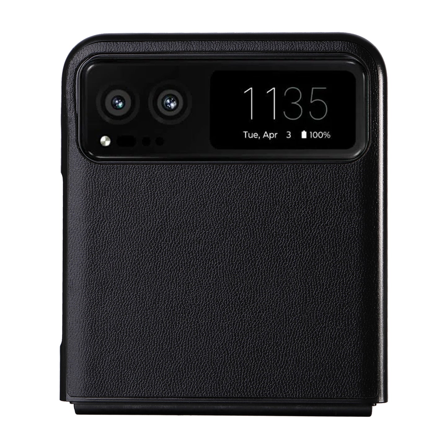 Uniqkart for Motorola Razr 40 5G Drop-proof Phone Cover PU Leather Coated PC Protective Case - Black