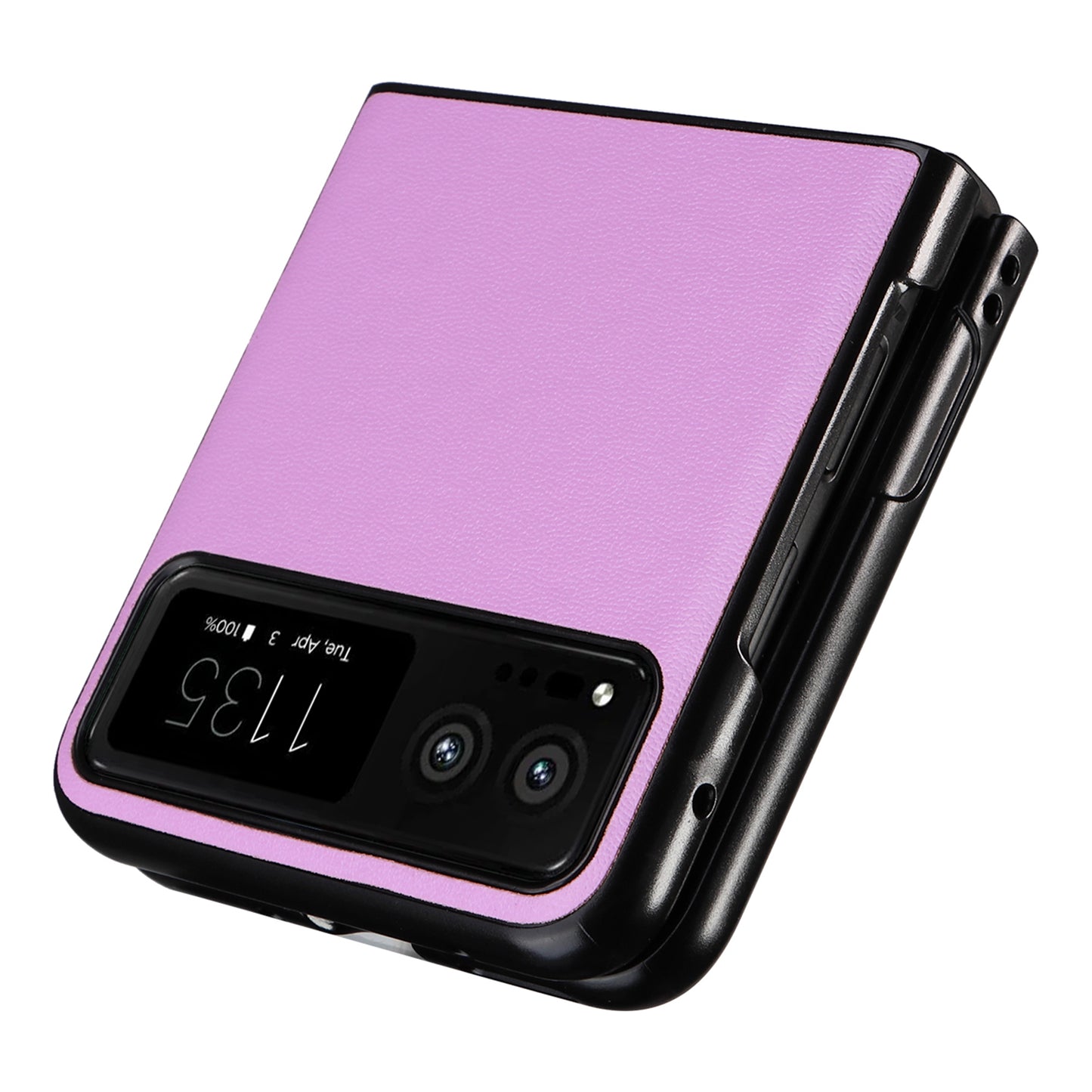 Uniqkart for Motorola Razr 40 5G Drop-proof Phone Cover Shockproof PU Leather+PC Phone Case - Purple