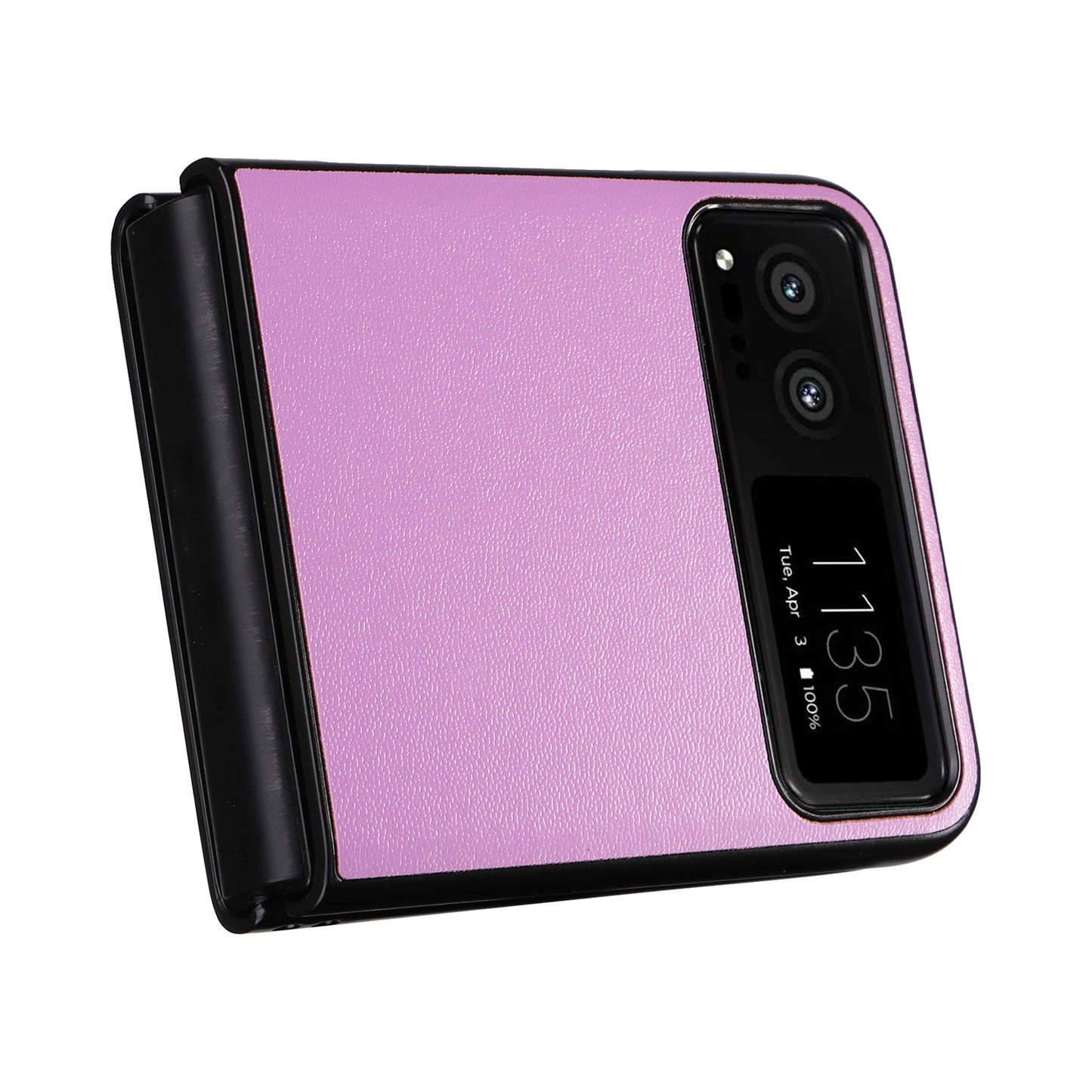 Uniqkart for Motorola Razr 40 5G Drop-proof Phone Cover Shockproof PU Leather+PC Phone Case - Purple