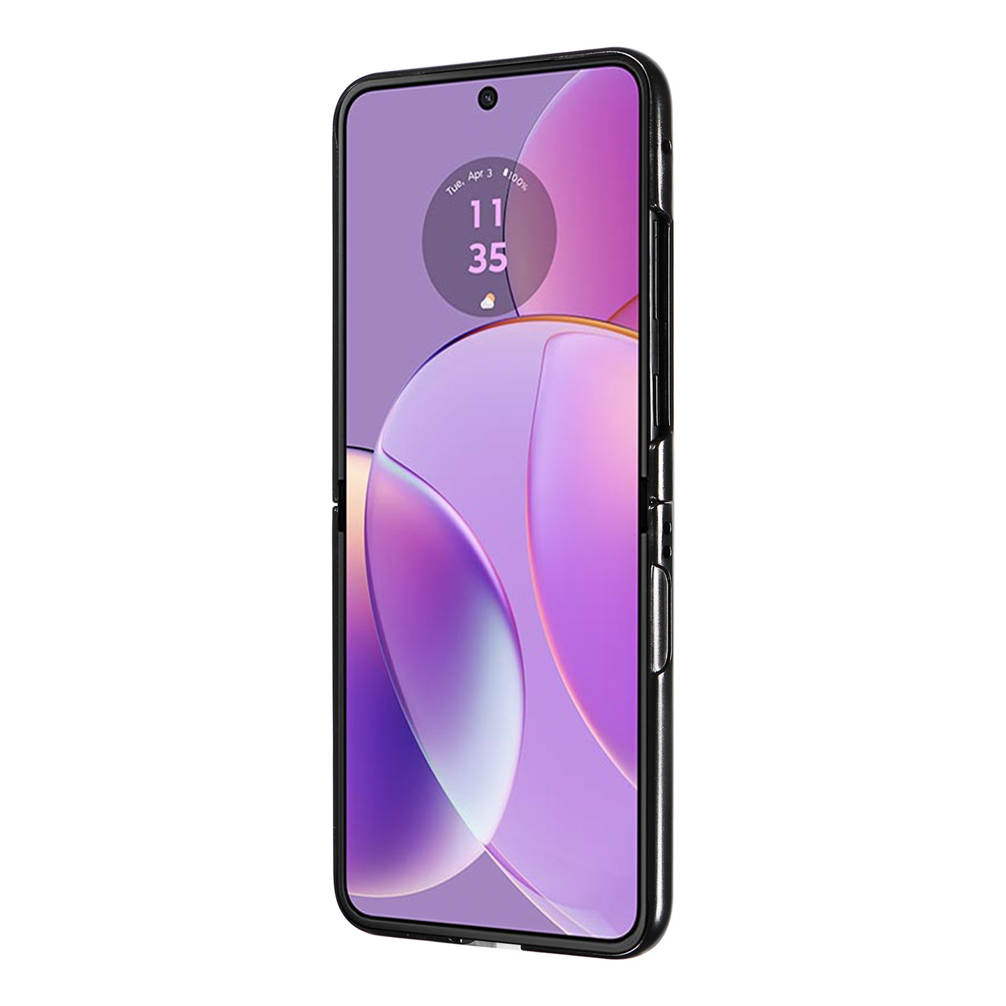 Uniqkart for Motorola Razr 40 5G Drop-proof Phone Cover Shockproof PU Leather+PC Phone Case - Purple