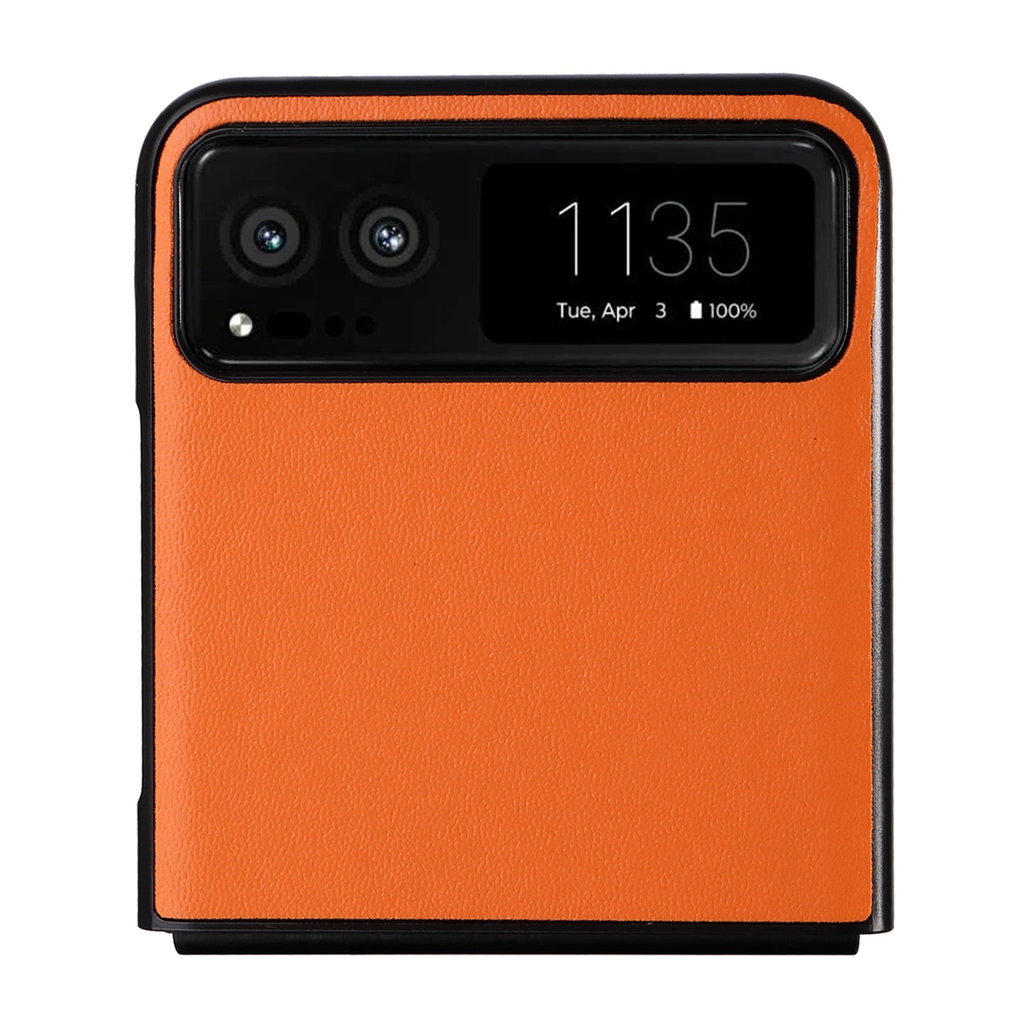 Uniqkart for Motorola Razr 40 5G Drop-proof Phone Cover Shockproof PU Leather+PC Phone Case - Orange