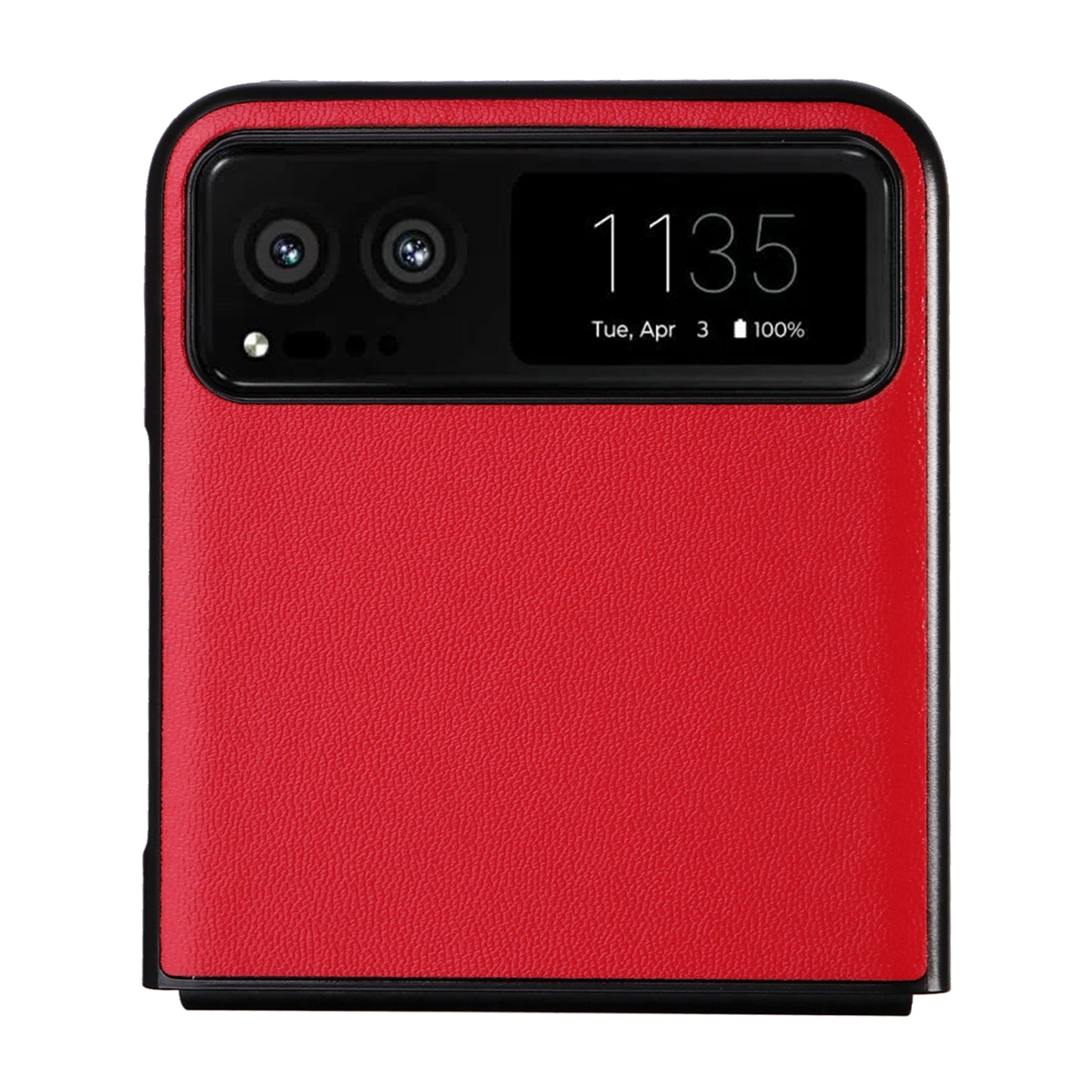 Uniqkart for Motorola Razr 40 5G Drop-proof Phone Cover Shockproof PU Leather+PC Phone Case - Red