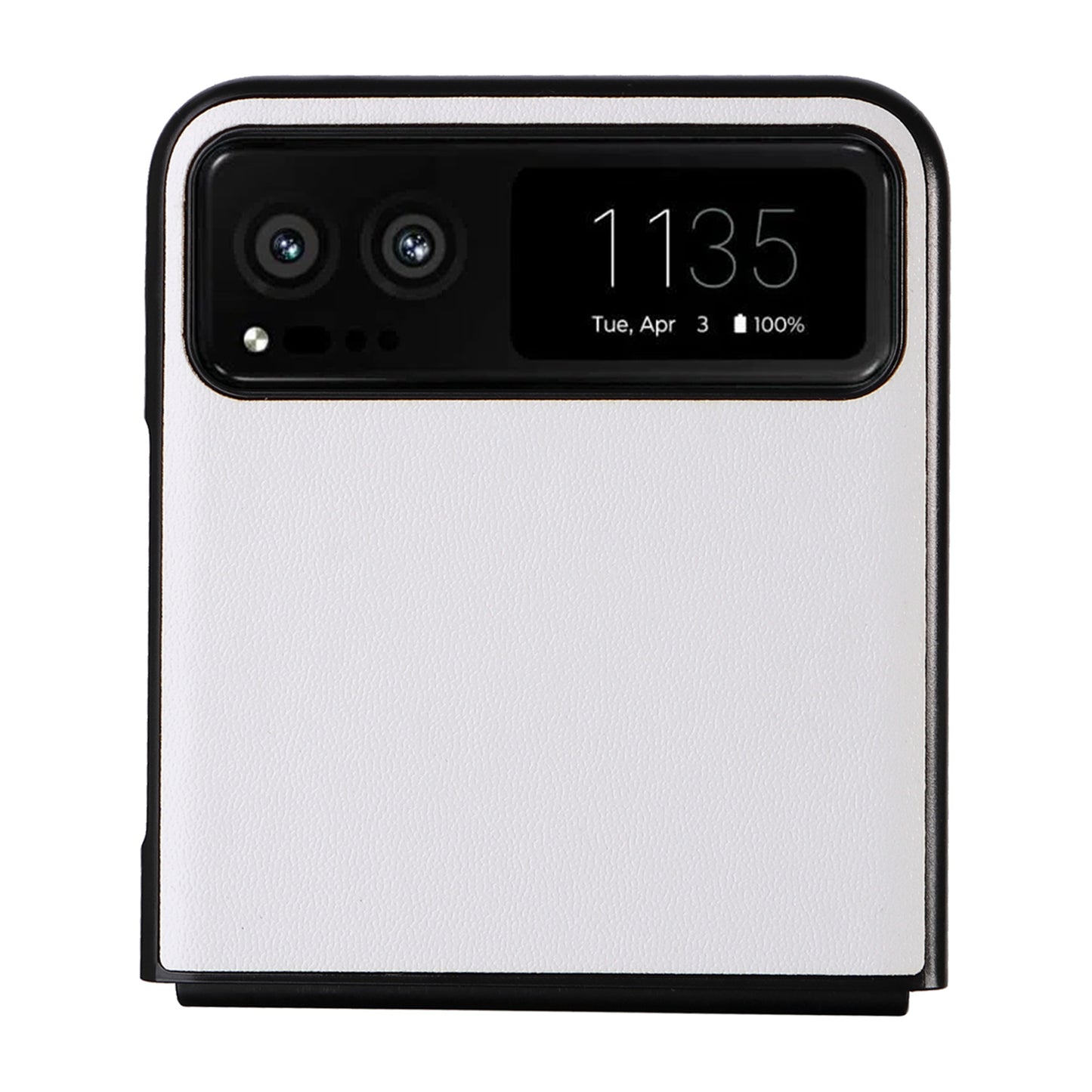 Uniqkart for Motorola Razr 40 5G Drop-proof Phone Cover Shockproof PU Leather+PC Phone Case - White