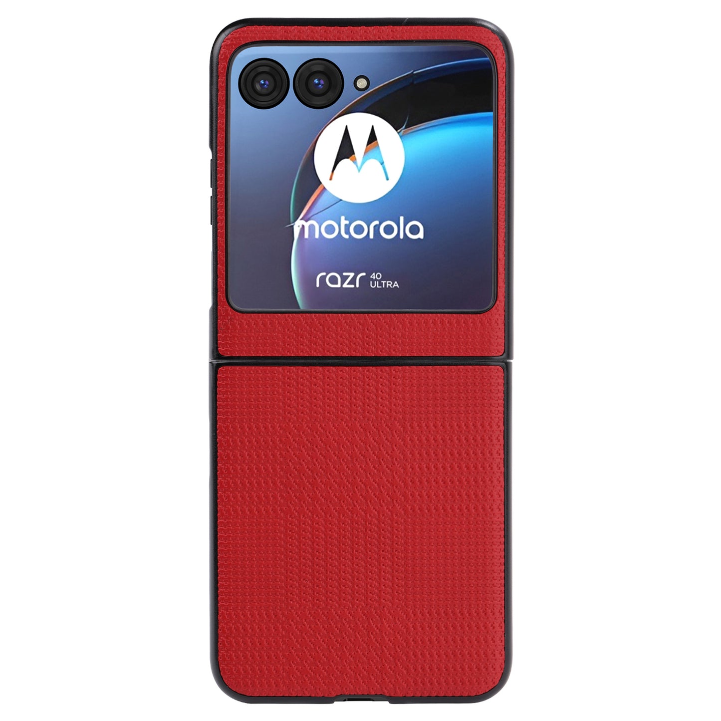 Vili TH Series For Motorola Razr 40 Ultra 5G Anti-drop Phone Case PU Leather Coated PC+TPU Phone Cover - Red