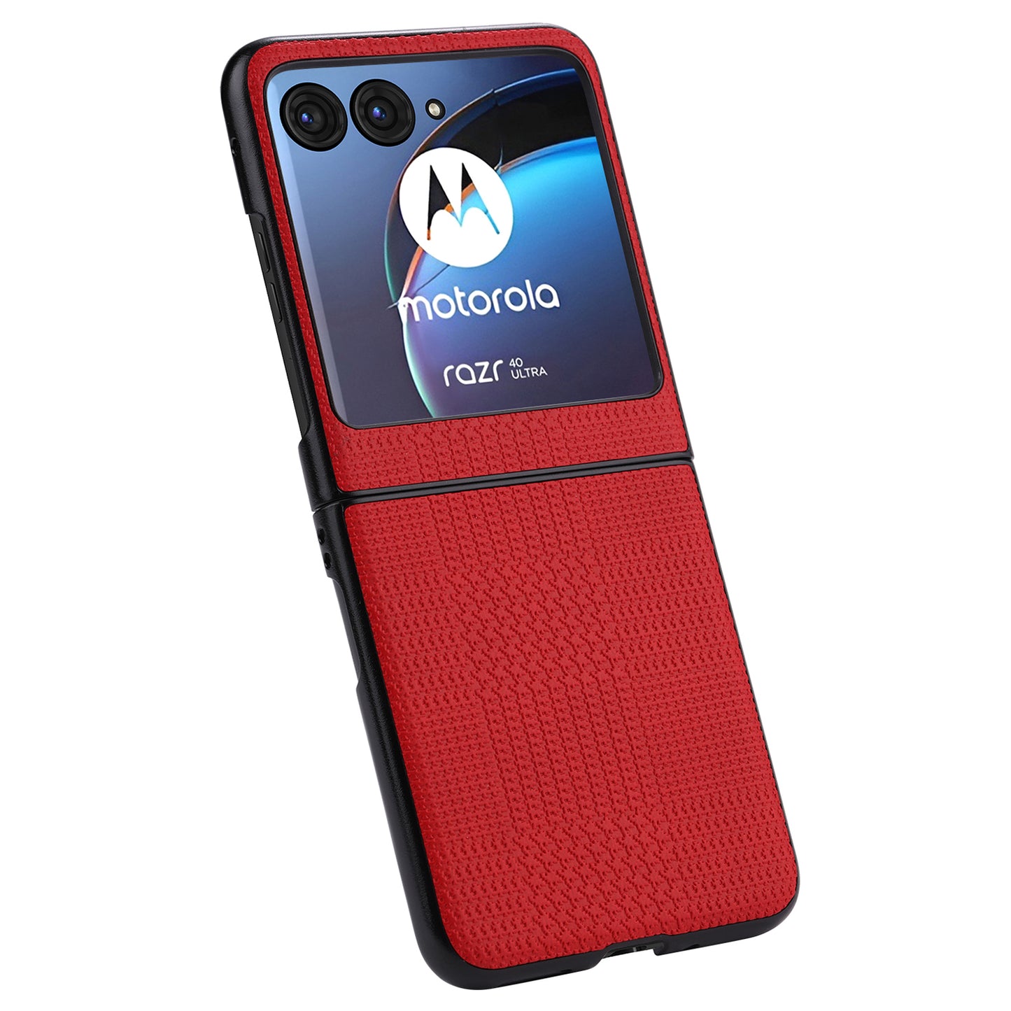 Vili TH Series For Motorola Razr 40 Ultra 5G Anti-drop Phone Case PU Leather Coated PC+TPU Phone Cover - Red
