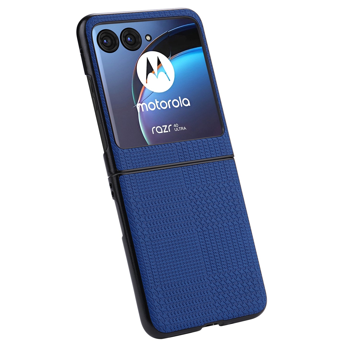 Vili TH Series For Motorola Razr 40 Ultra 5G Anti-drop Phone Case PU Leather Coated PC+TPU Phone Cover - Blue