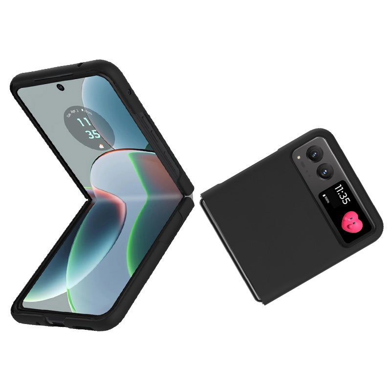 Uniqkart JS-2 Series For Motorola Razr 40 5G Protective Case Hard PC Anti-Drop Phone Cover - Black