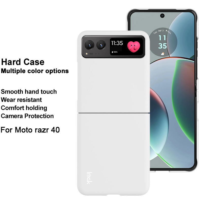 Uniqkart JS-2 Series For Motorola Razr 40 5G Protective Case Hard PC Anti-Drop Phone Cover - White