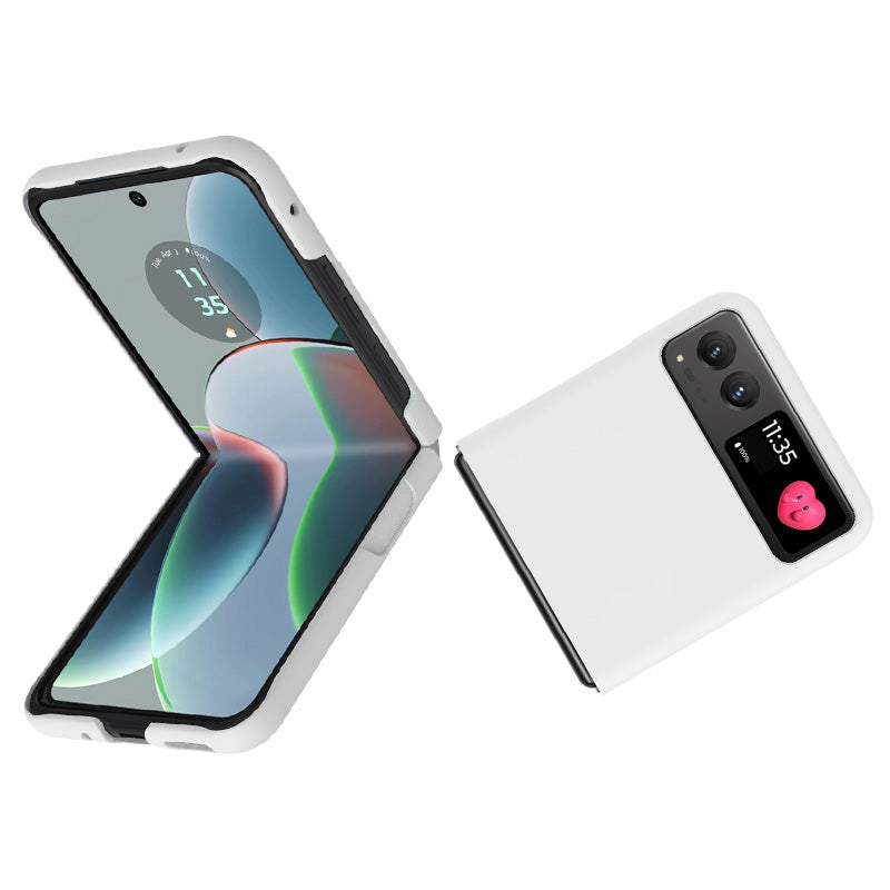 Uniqkart JS-2 Series For Motorola Razr 40 5G Protective Case Hard PC Anti-Drop Phone Cover - White