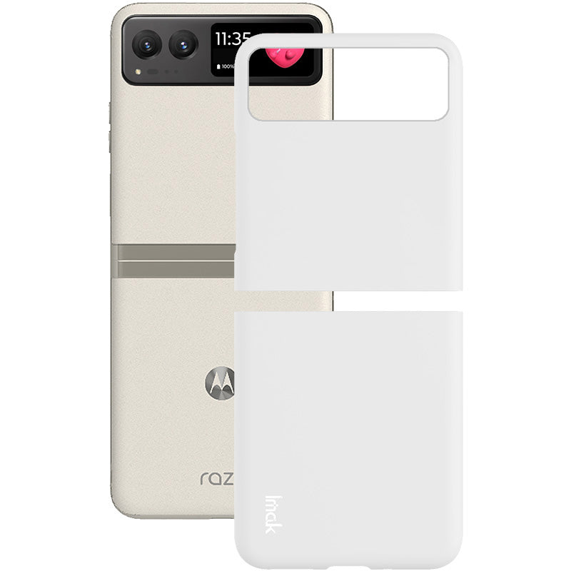 Uniqkart JS-2 Series For Motorola Razr 40 5G Protective Case Hard PC Anti-Drop Phone Cover - White