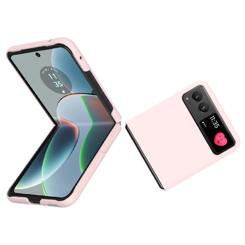 Uniqkart JS-2 Series For Motorola Razr 40 5G Protective Case Hard PC Anti-Drop Phone Cover - Pink