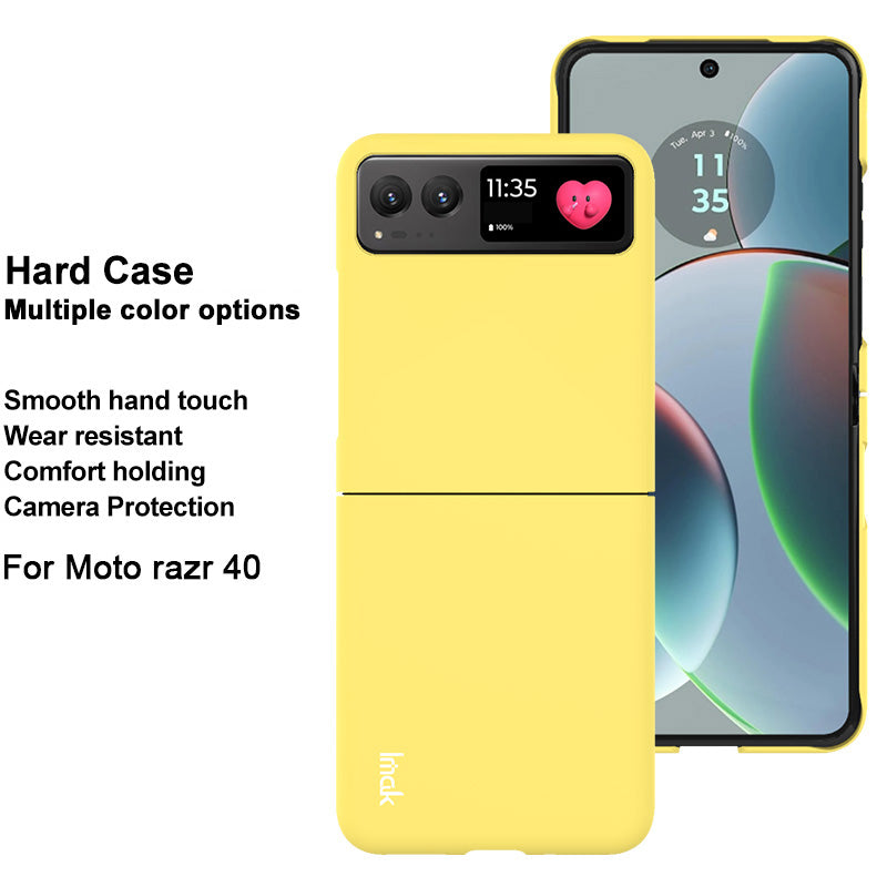 Uniqkart JS-2 Series For Motorola Razr 40 5G Protective Case Hard PC Anti-Drop Phone Cover - Yellow
