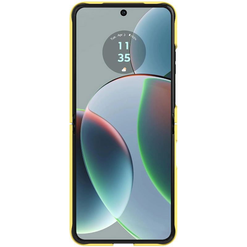 Uniqkart JS-2 Series For Motorola Razr 40 5G Protective Case Hard PC Anti-Drop Phone Cover - Yellow