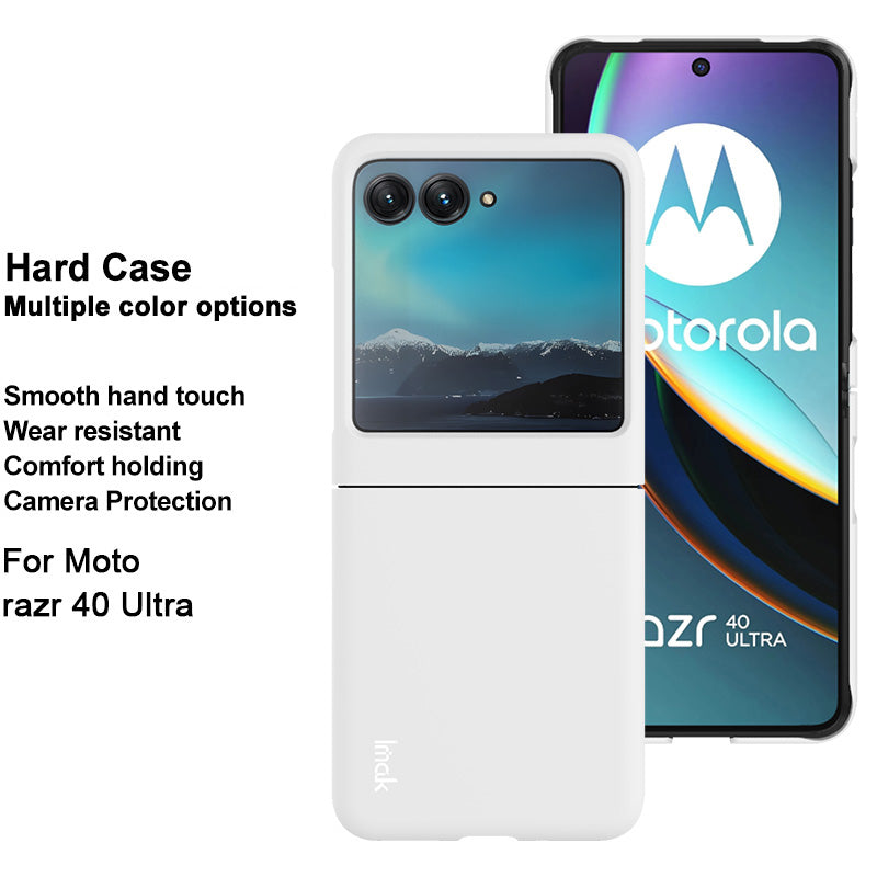Uniqkart JS-2 Series Shockproof Case for Motorola Razr 40 Ultra 5G Anti-Drop Hard PC Phone Cover - White