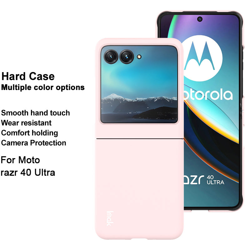 Uniqkart JS-2 Series Shockproof Case for Motorola Razr 40 Ultra 5G Anti-Drop Hard PC Phone Cover - Pink