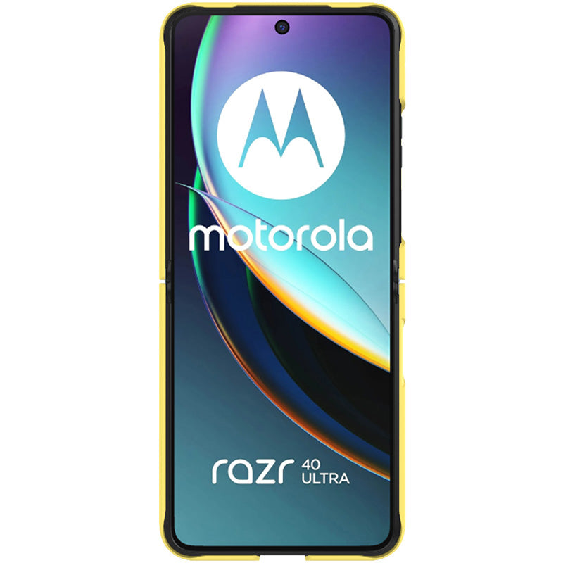 Uniqkart JS-2 Series Shockproof Case for Motorola Razr 40 Ultra 5G Anti-Drop Hard PC Phone Cover - Yellow