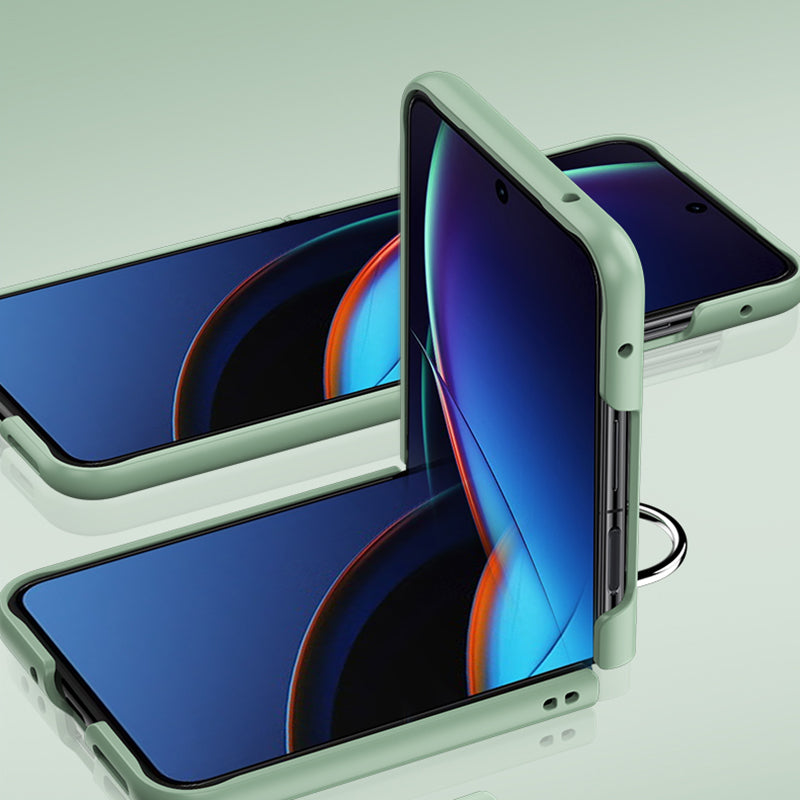 Uniqkart for Motorola Razr 40 Ultra 5G Skin-touch Phone Case Anti-Scratch Hard PC Cover with Metal Ring Holder - Purple