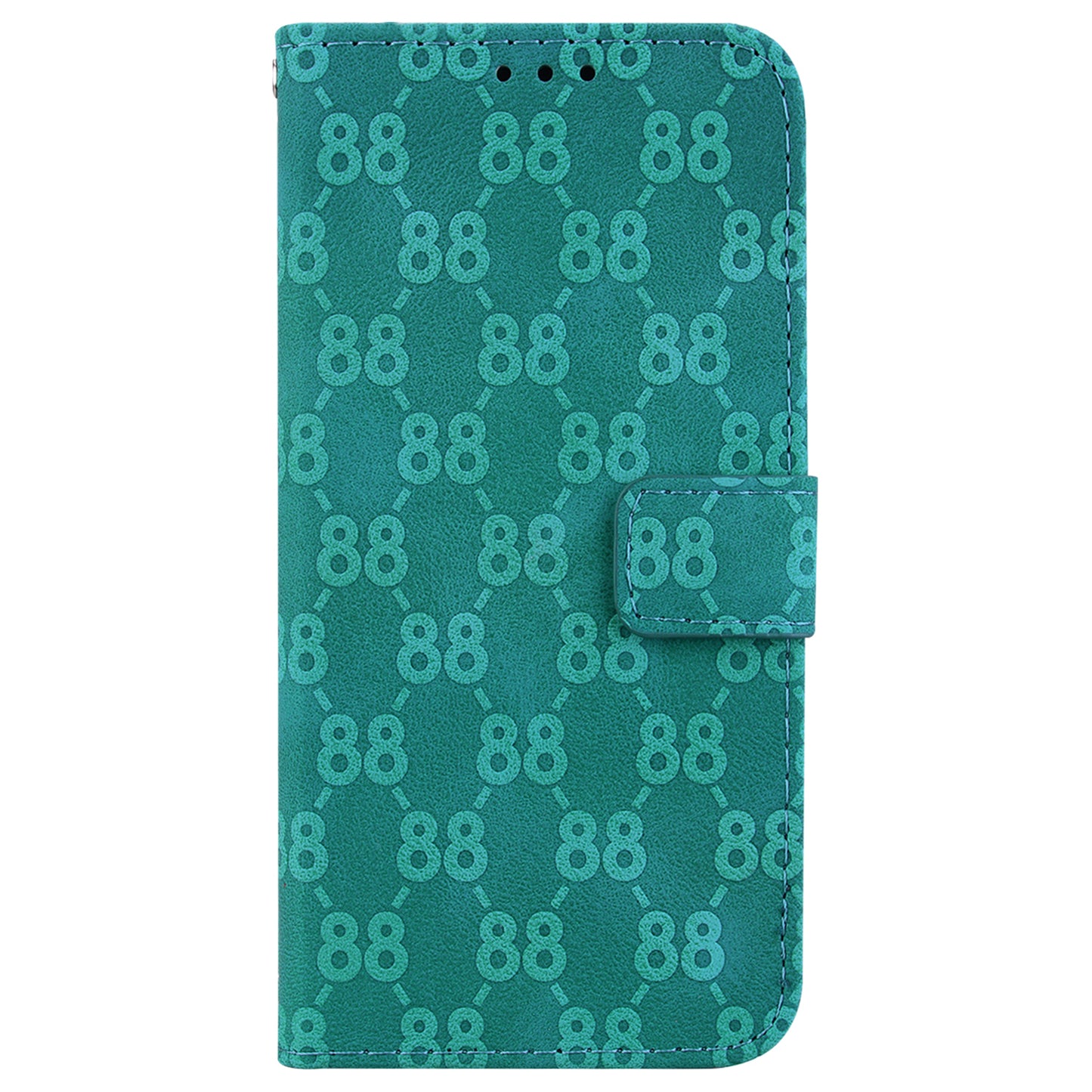 For OnePlus 11 5G Slim-Fit Leather Phone Shell Double 8-Shape Imprinted Cover Wallet Stand Case - Green