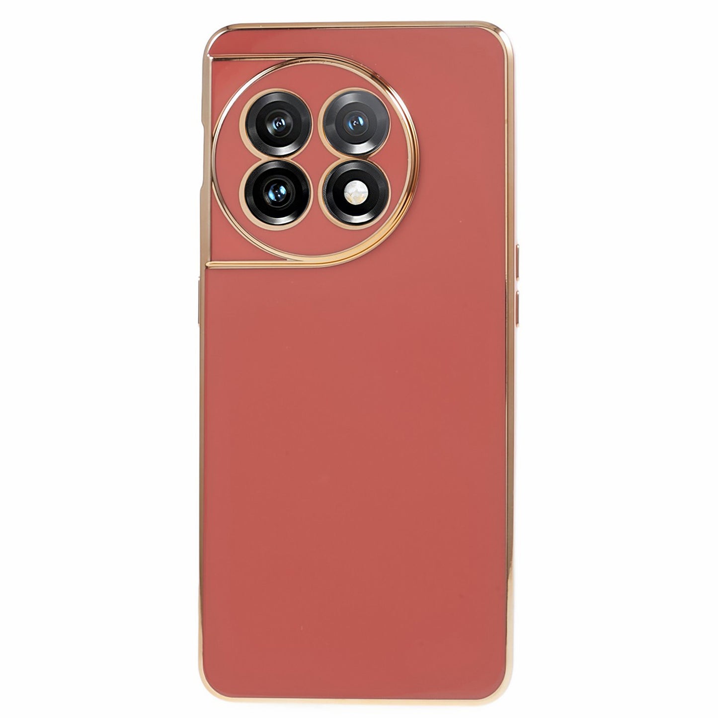 6D Glossy Anti-drop TPU Phone Case for OnePlus 11 5G Electroplating Smooth Phone Cover - Red