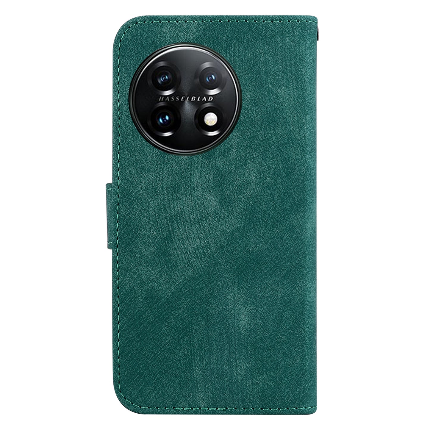 For OnePlus 11 5G PU Leather Folio Flip Case Tiger Pattern Imprinted Stand Wallet Phone Cover - Green